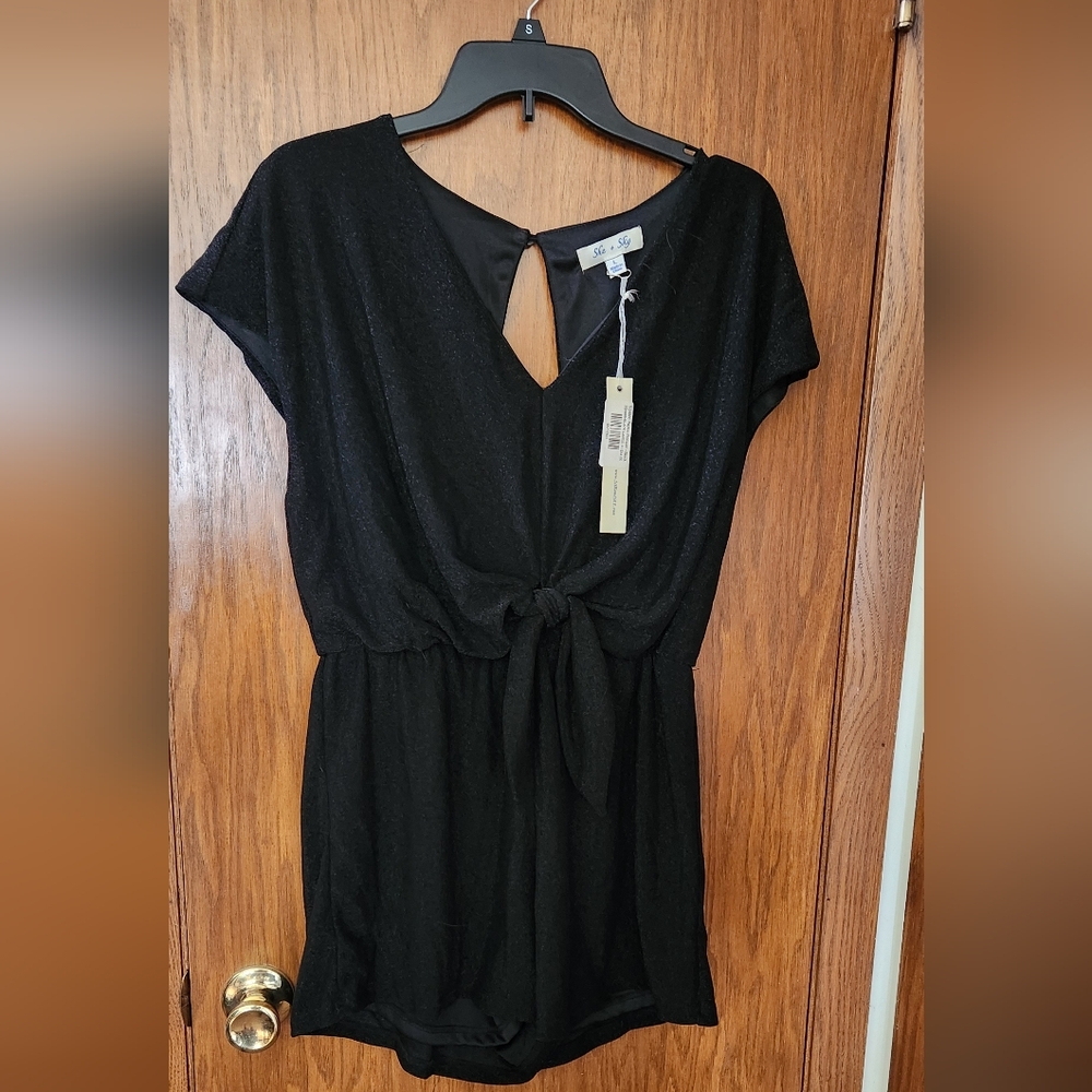 She and sky black sparkle romper